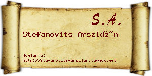 Stefanovits Arszlán névjegykártya